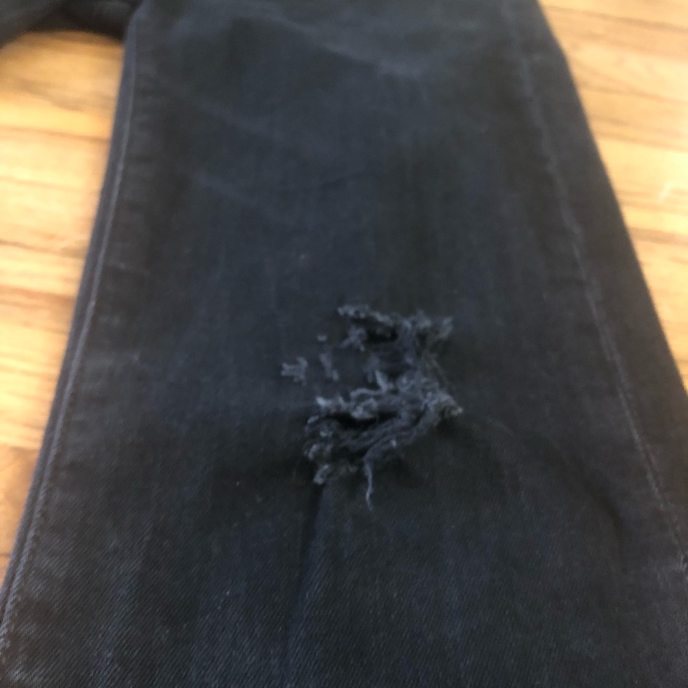 AG Stevie ankle jeans black skinny jeans with holes distressed size 26 - Picture 6 of 16